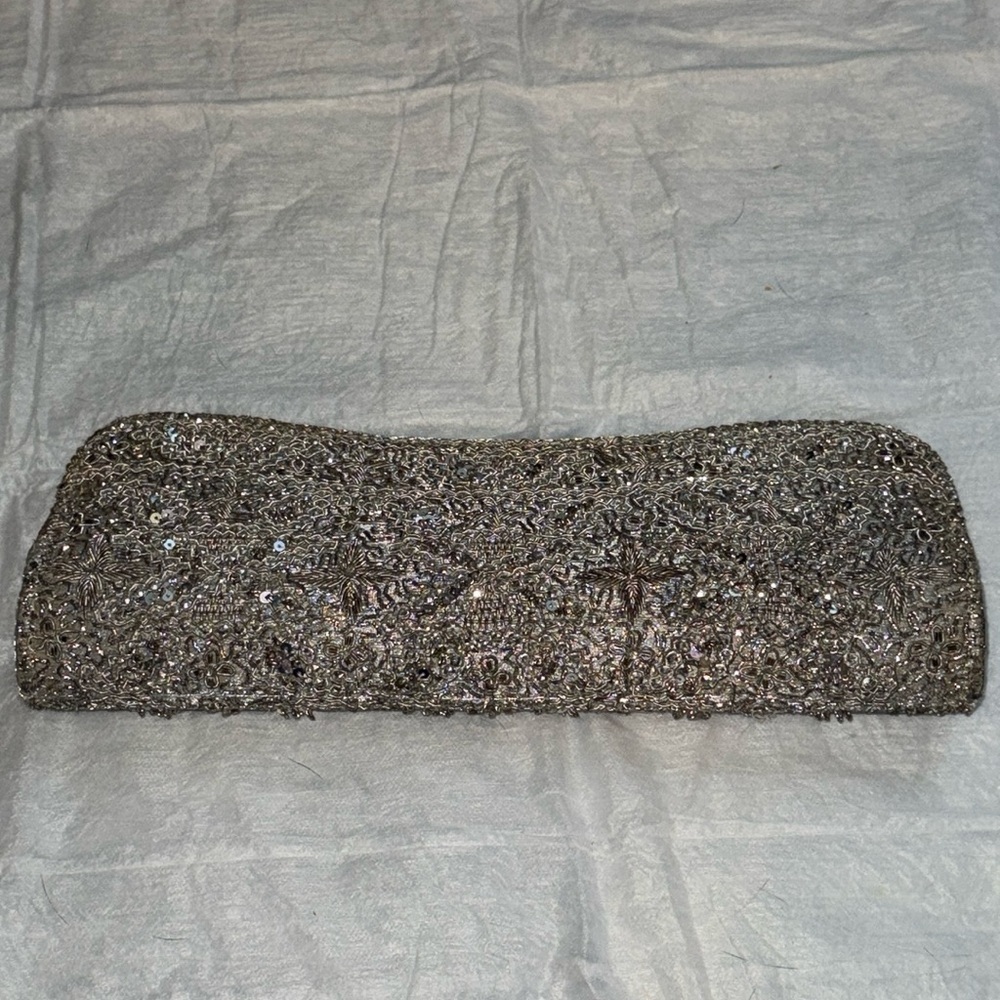 Images1981‎ silver beaded embellished special occasions clutch evening bag - Picture 2 of 5